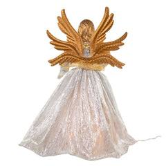 10-Light Silver and Gold Ombré Angel Treetop