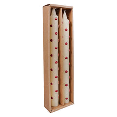 10" Red Dot Taper Candles Set/2