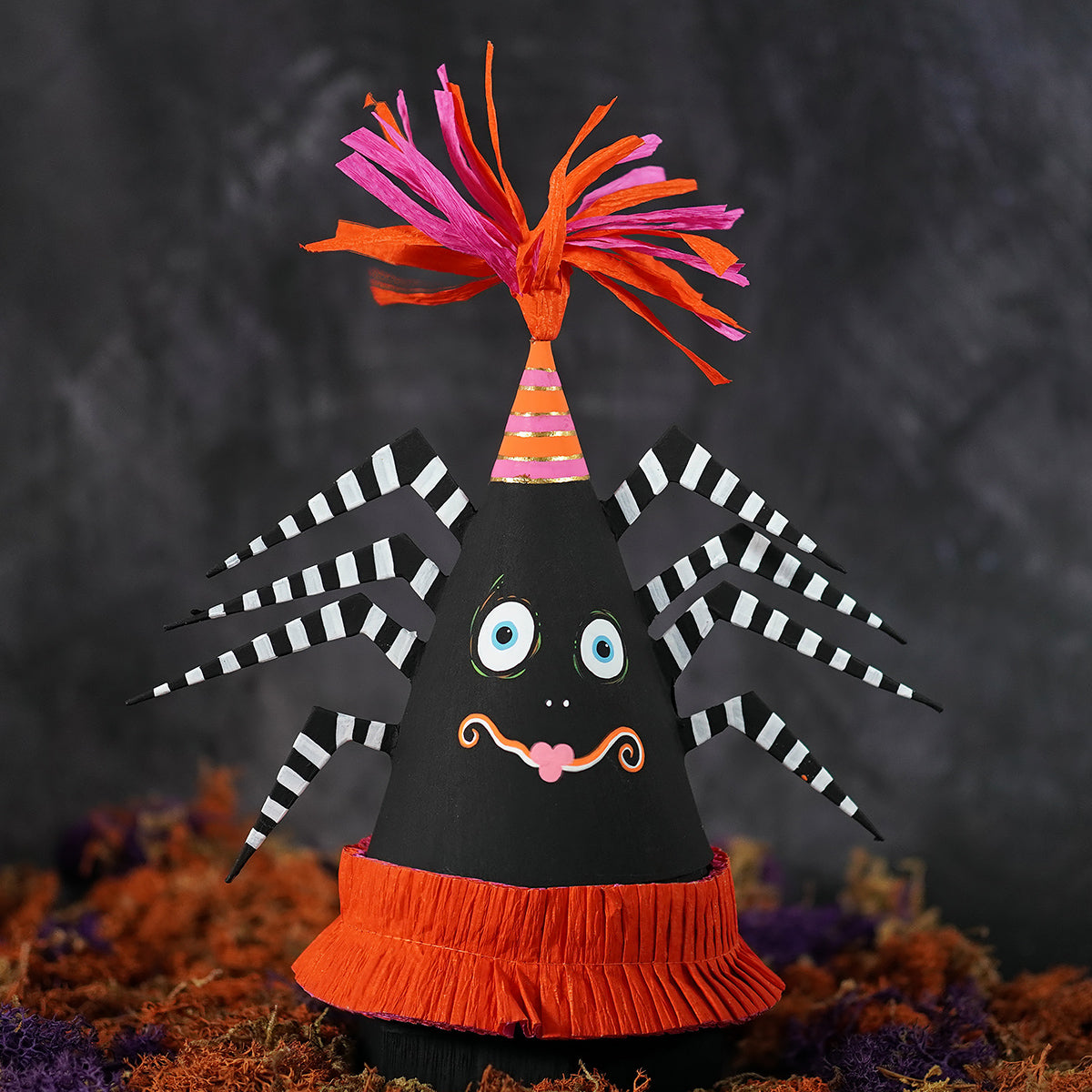 10" Spooky Spider Party Favor Cone Box
