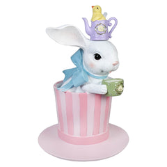 10" Teatime Bunny & Chick In Pink Top Hat