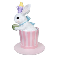 10" Teatime Bunny & Chick In Pink Top Hat