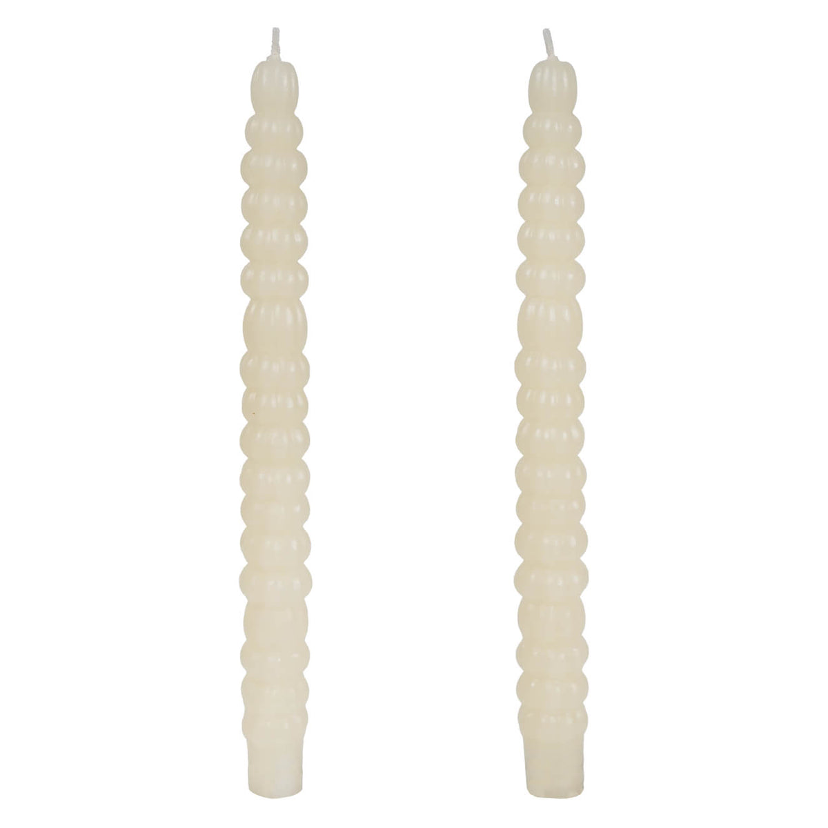 10" Unscented Tan Pumpkin Shaped Taper Candles Box Set/2
