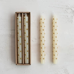 10" Unscented Taper Candles With 3D Dots In Box Set/2