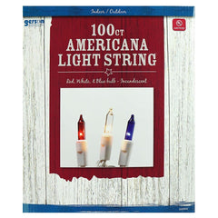 100 Count Red, White & Blue Americana Incandescent Light String