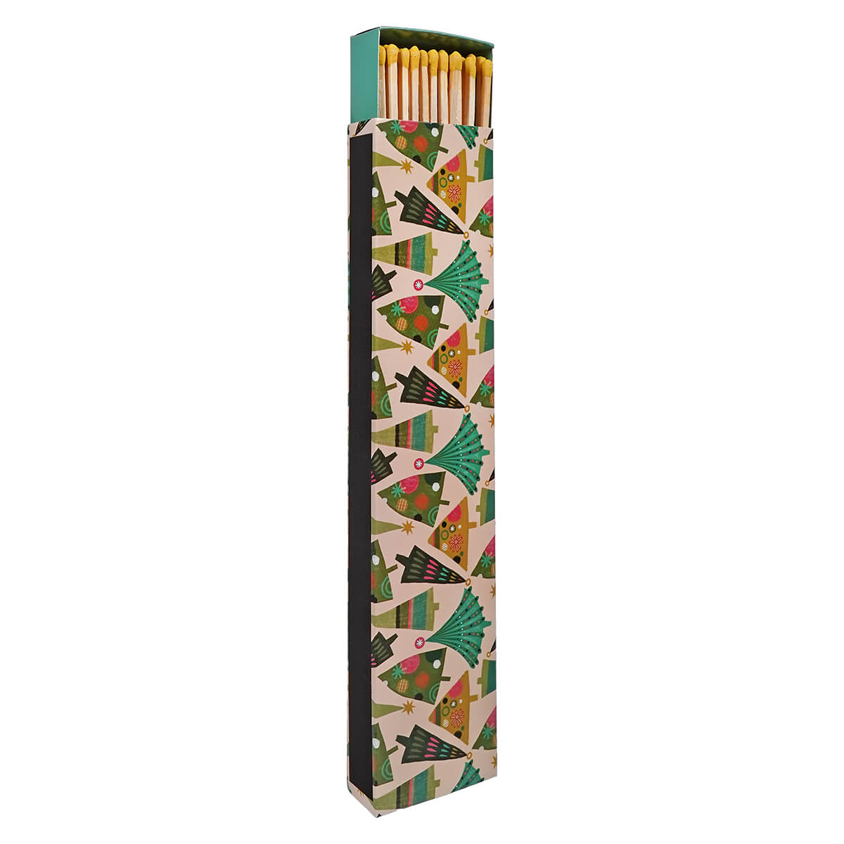 11.5" Long Safety Matches In Matchbox With Christmas Trees