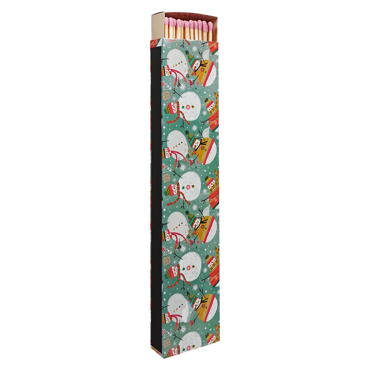 11.5" Long Safety Matches In Matchbox With Snowmen