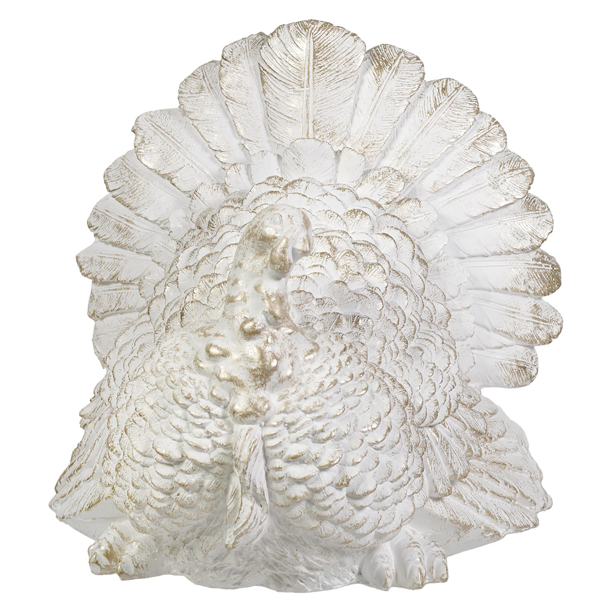 11" Large Champagne & White Turkey Figure