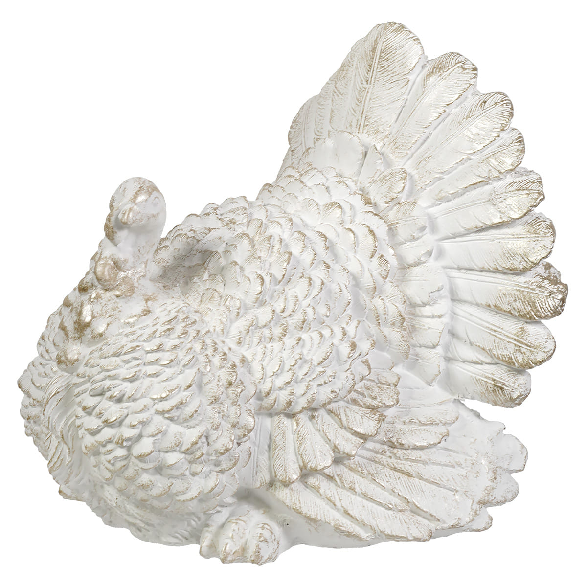11" Large Champagne & White Turkey Figure