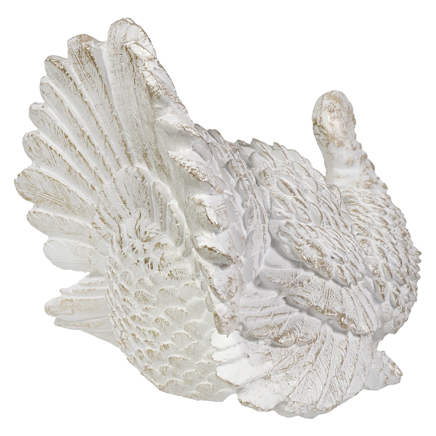 11" Large Champagne & White Turkey Figure