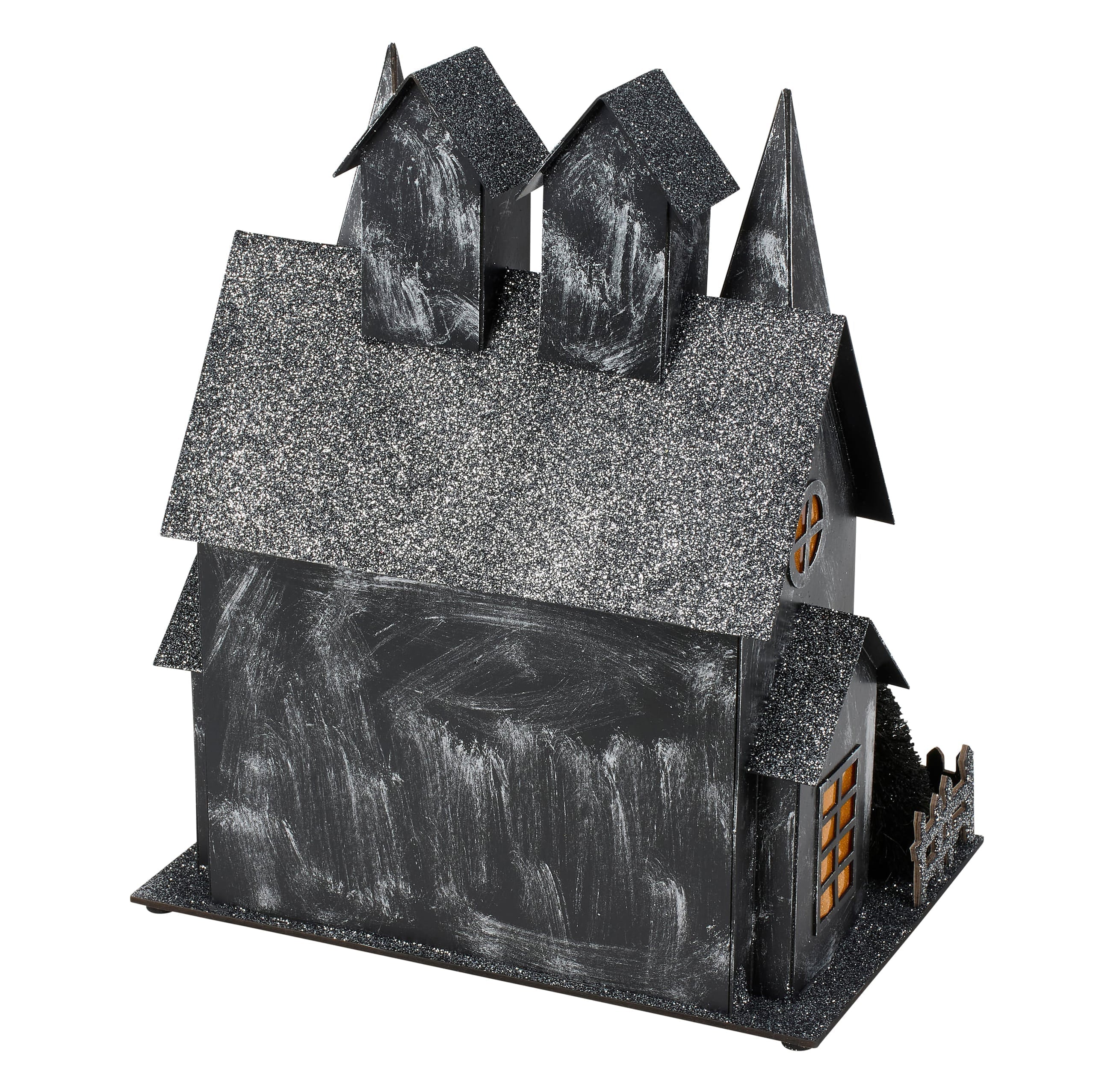 11" Lighted Haunted House Sitter