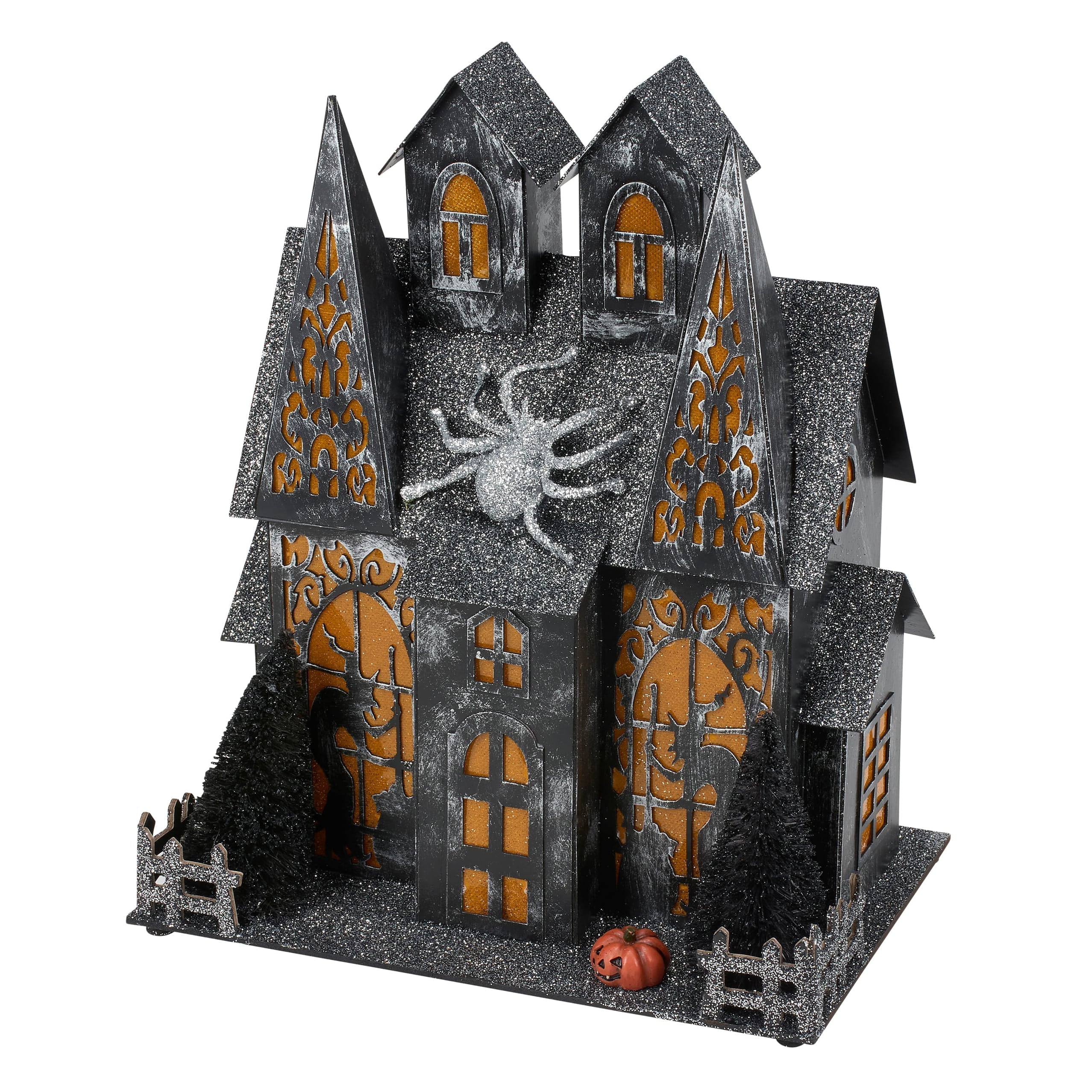 11" Lighted Haunted House Sitter