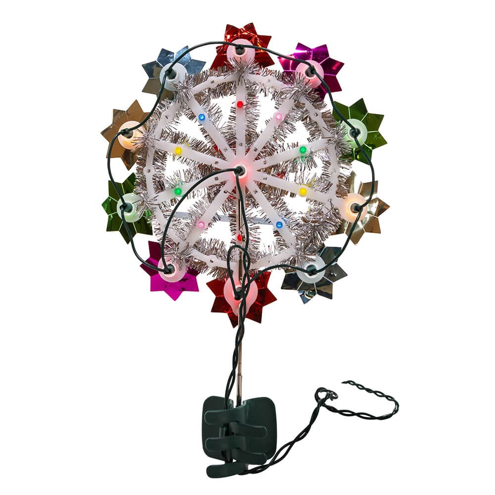 11" UL 11-Light Multicolored Retro Reflector Tree Topper
