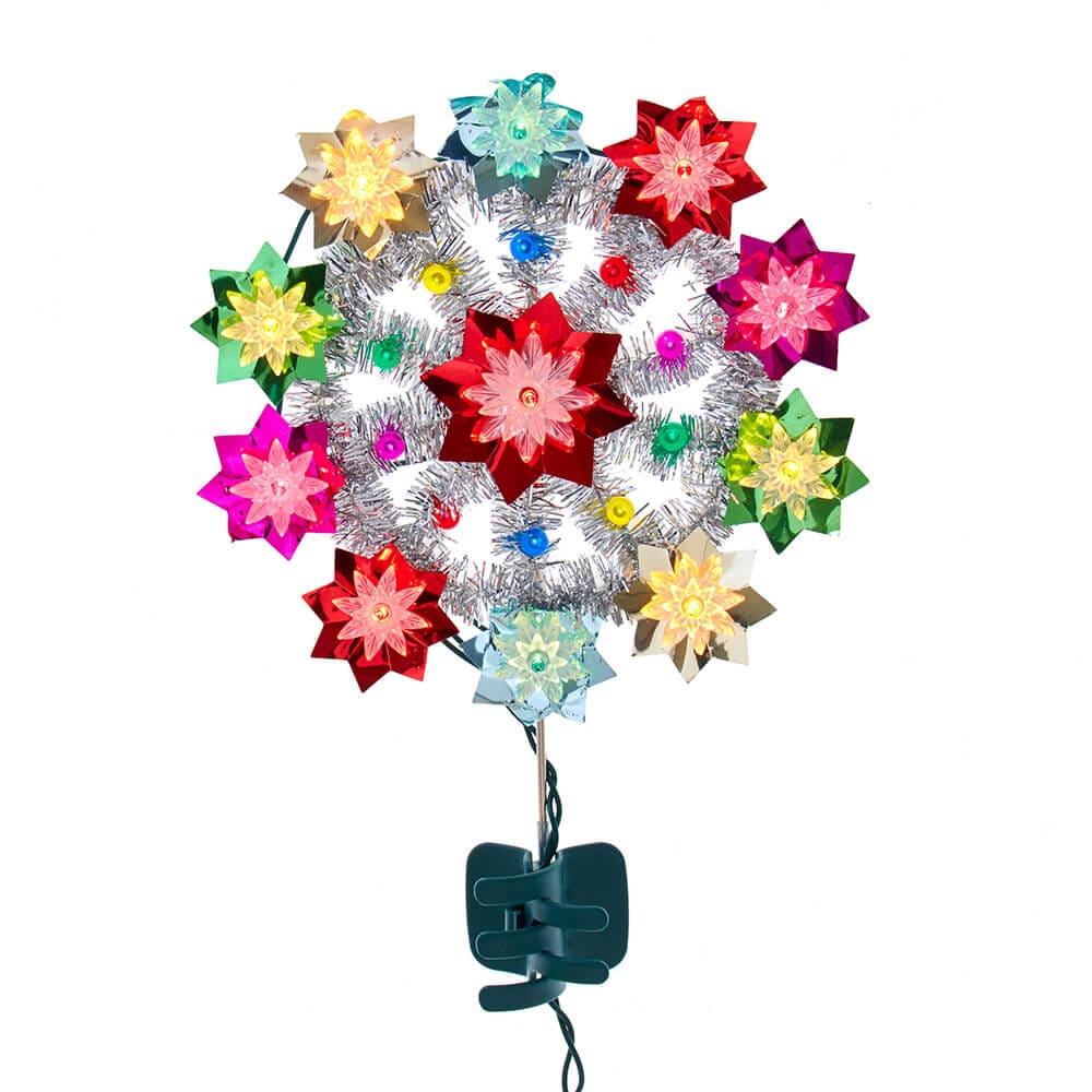 11" UL 11-Light Multicolored Retro Reflector Tree Topper