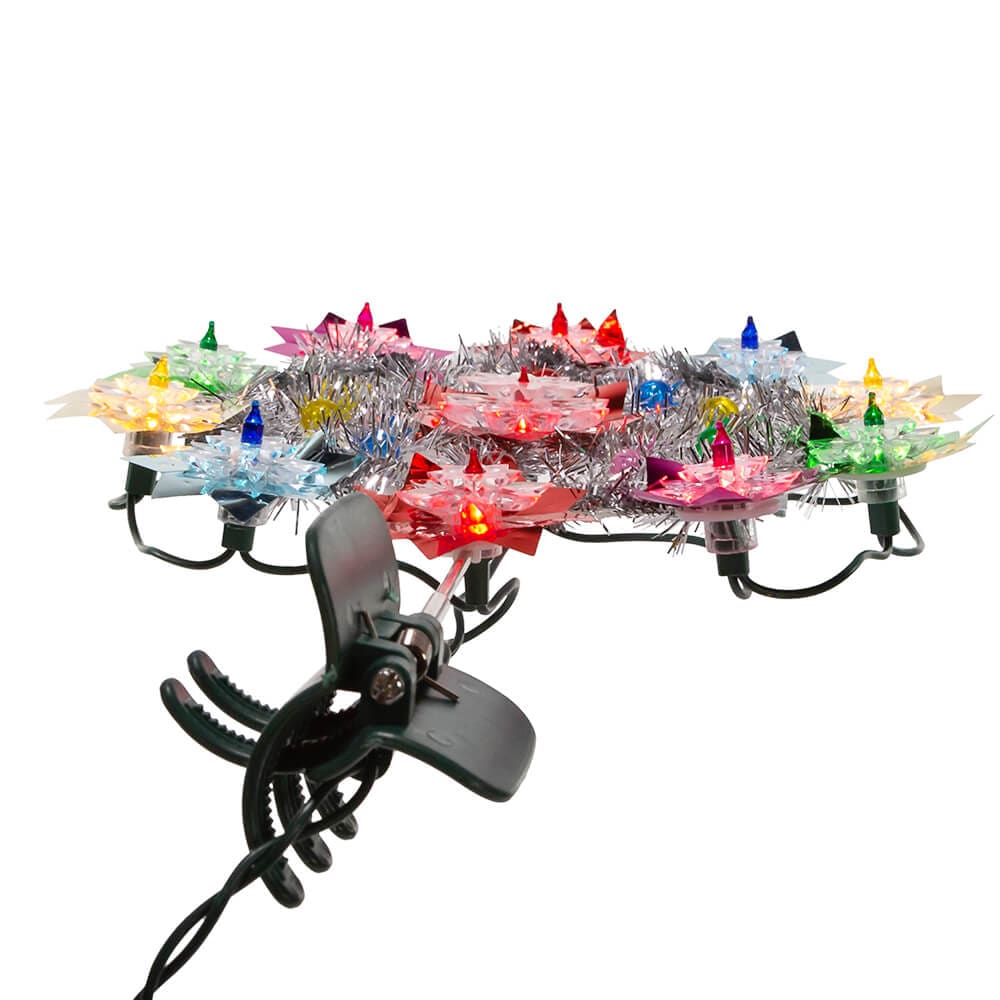 11" UL 11-Light Multicolored Retro Reflector Tree Topper