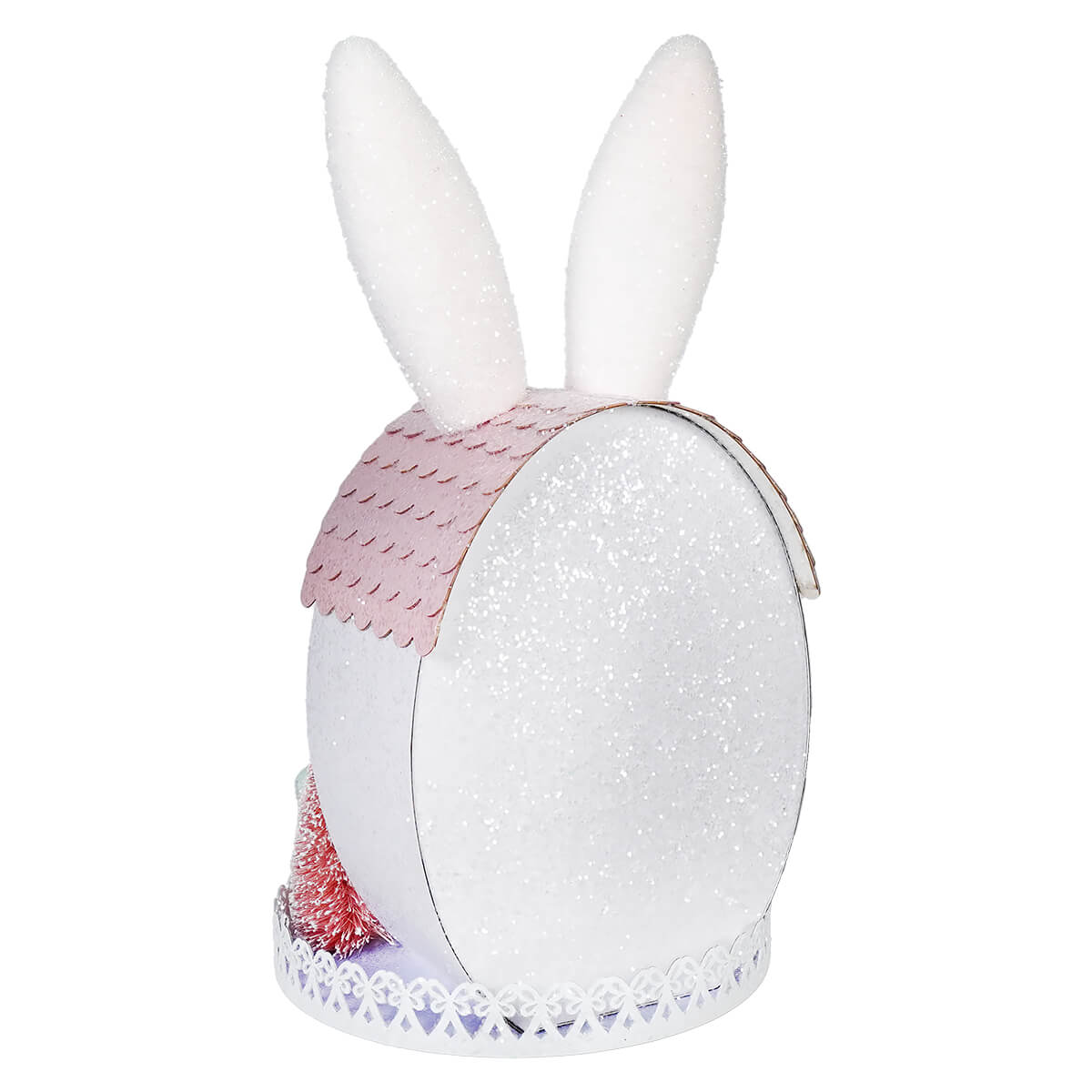 12.5" Lighted LED Pink & Purple Easter Bunny Ears House