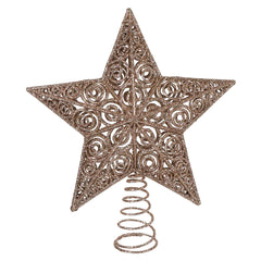 12" Champagne Glittered 3D Star Tree Topper