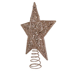 12" Champagne Glittered 3D Star Tree Topper