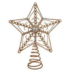 12" Metallic Gold Glitter 5-Point Star Tree Topper
