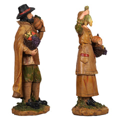 12" Resin Harvest Pilgrim Couple