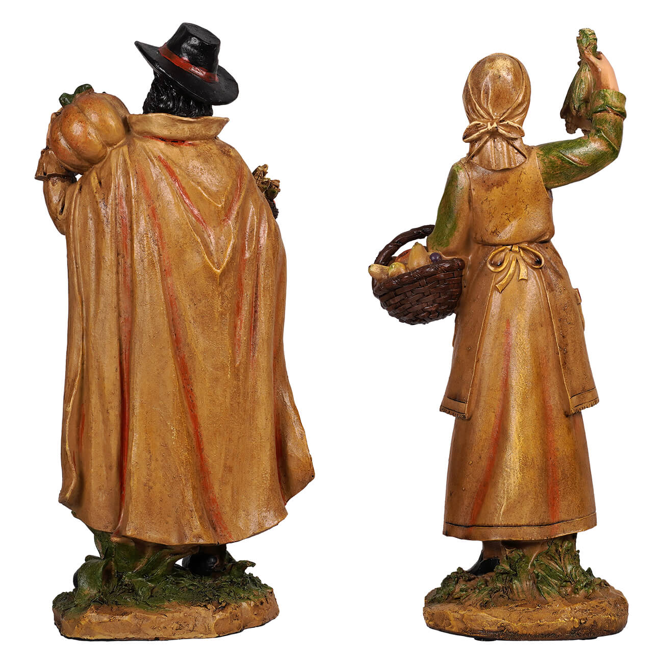 12" Resin Harvest Pilgrim Couple