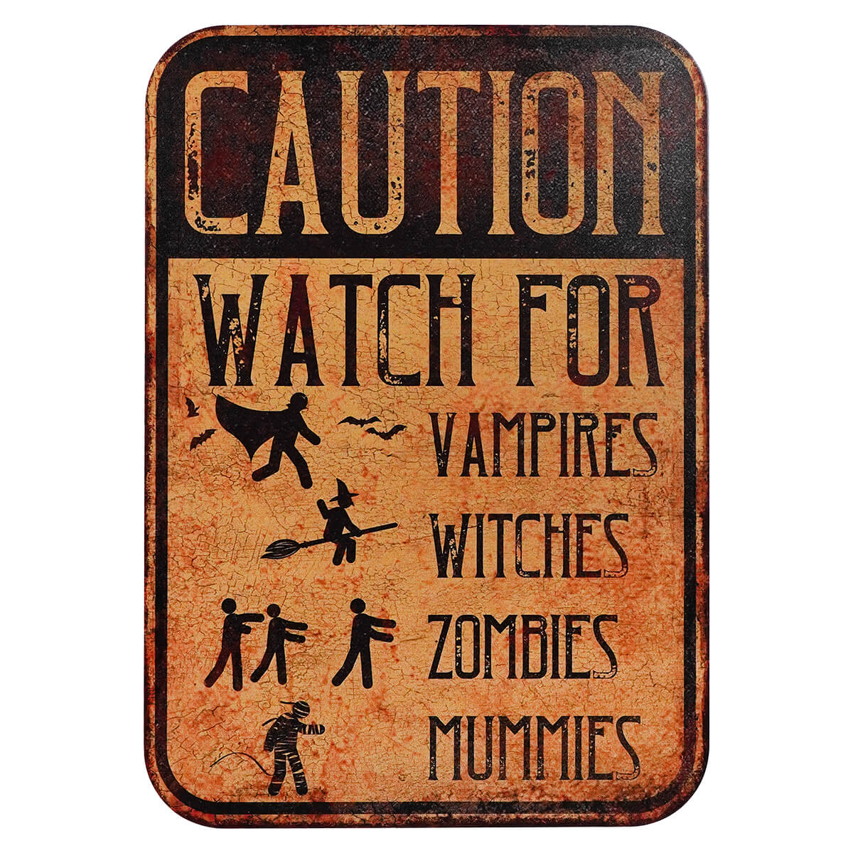 12" Vintage Design Halloween Caution Sign