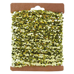 120" Gold Finish String Glitter Garland On Kraft Card