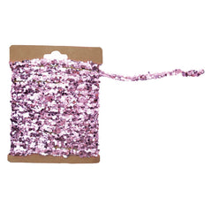 120" Pink Finish String Glitter Garland On Kraft Card