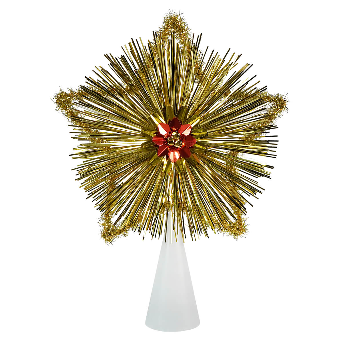 13.5" Gold Tinsel Star Tree Topper