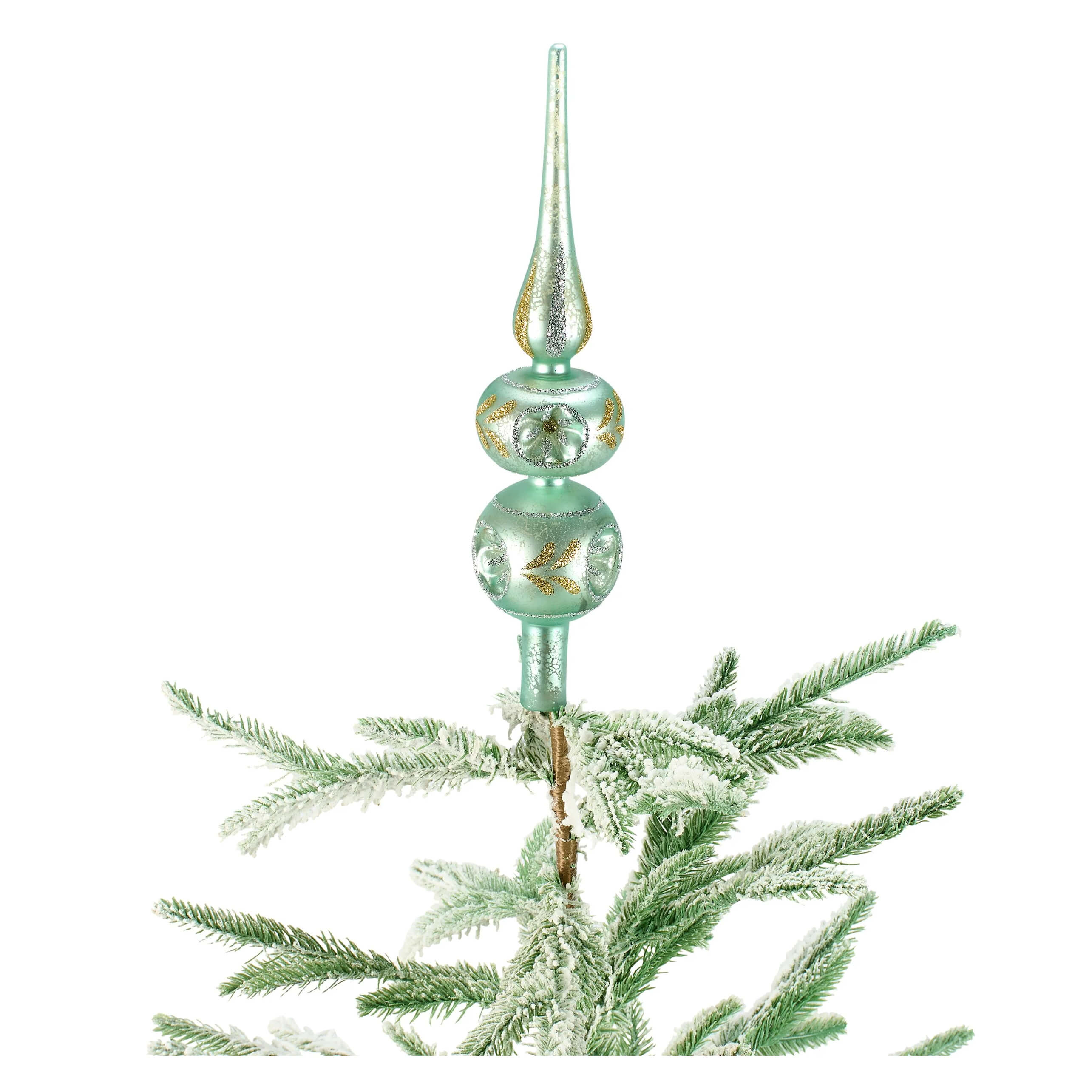 13" Blue Glass Tree Topper
