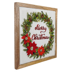 14" Embellished "Merry Christmas" Wreath Decor