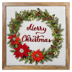 14" Embellished "Merry Christmas" Wreath Decor