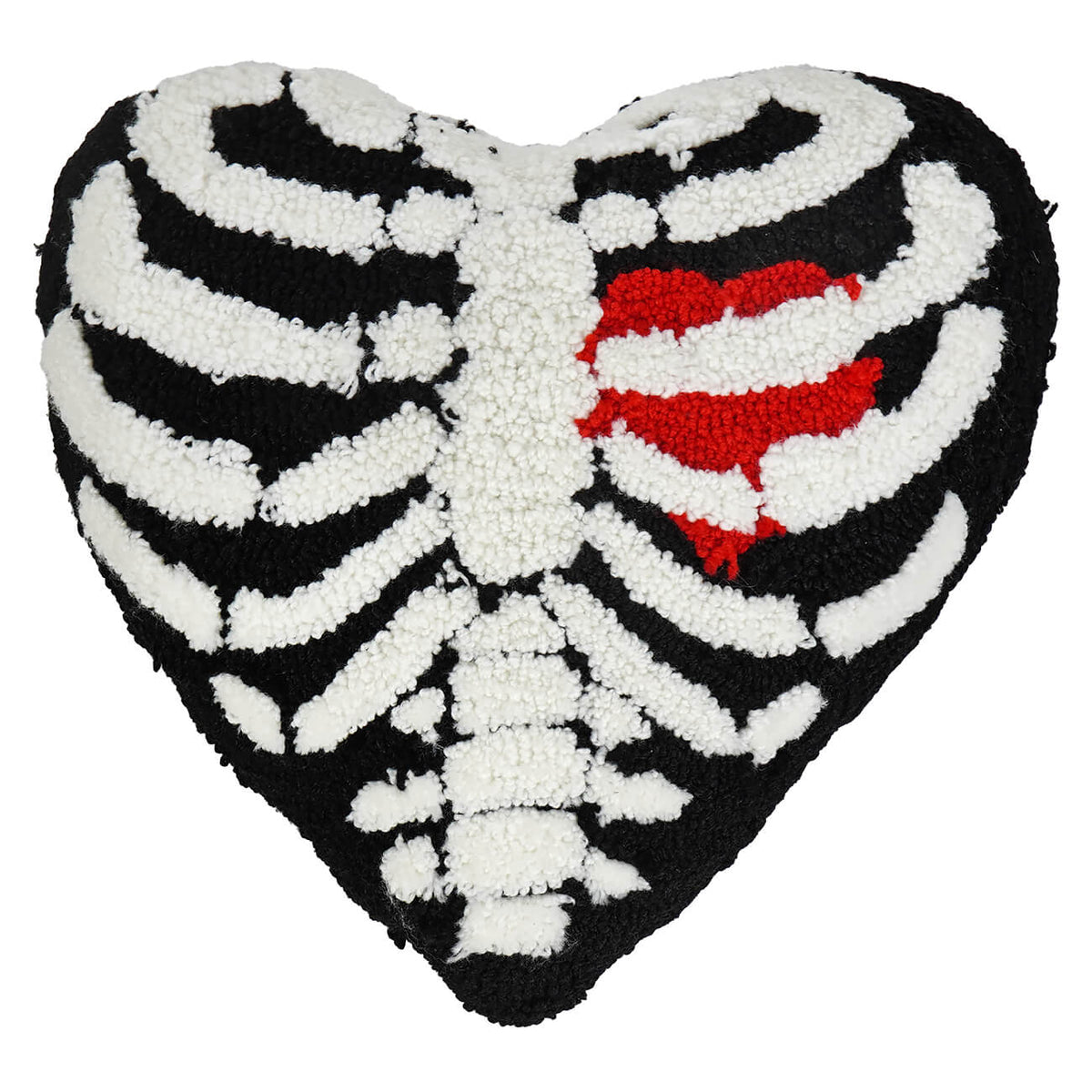14" Heart & Ribs Heart Shaped Hooked Pillow
