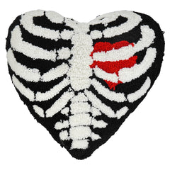 14" Heart & Ribs Heart Shaped Hooked Pillow