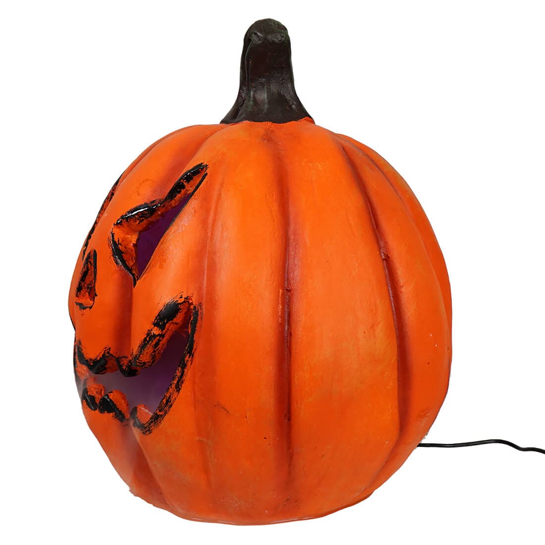 14" Lighted Sinister Magnesium Smoking Halloween Pumpkin