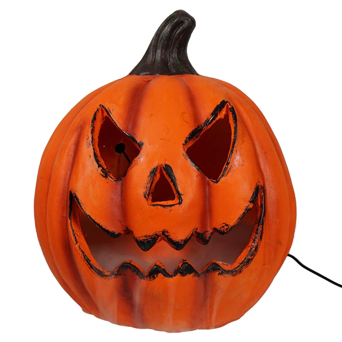 14" Lighted Sinister Magnesium Smoking Halloween Pumpkin