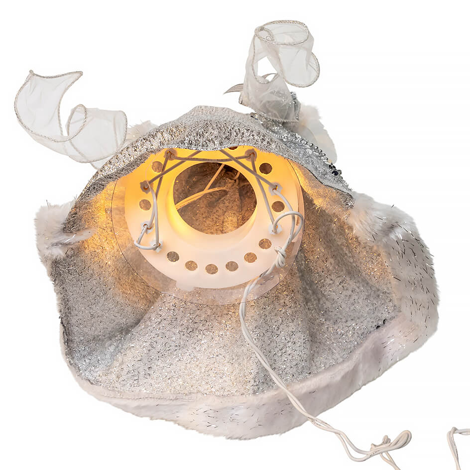 14" UL 10-Light Silver & Ivory Angel Tree Topper