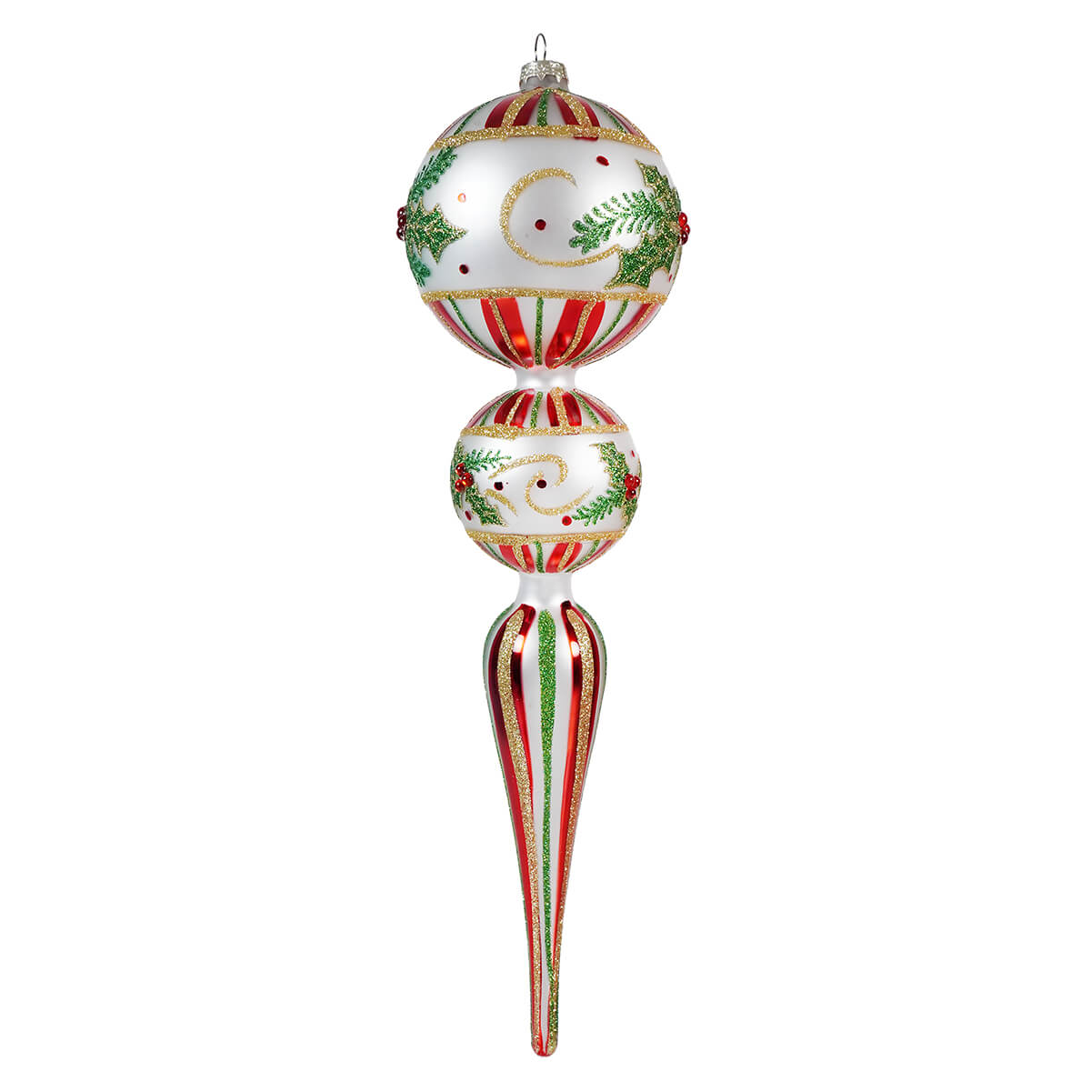 15.25" Holly Leaf Finial Ornament