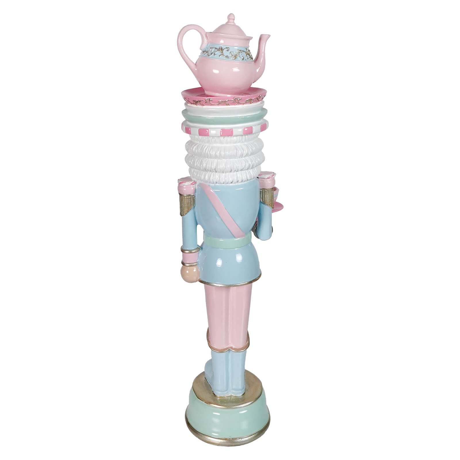 15.75" Pastel Resin Dessert Toy Soldier Balancing Teapot