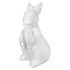 15" Standing Flocked Cream Easter Bunny