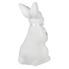 15" Standing Flocked Cream Easter Bunny