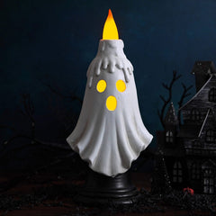 16.5" Large LED Lighted Halloween Ghost Flickering Candle