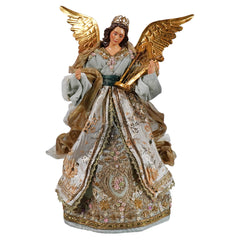 16" Elegant Blue Dress Victorian Angel Tree Topper