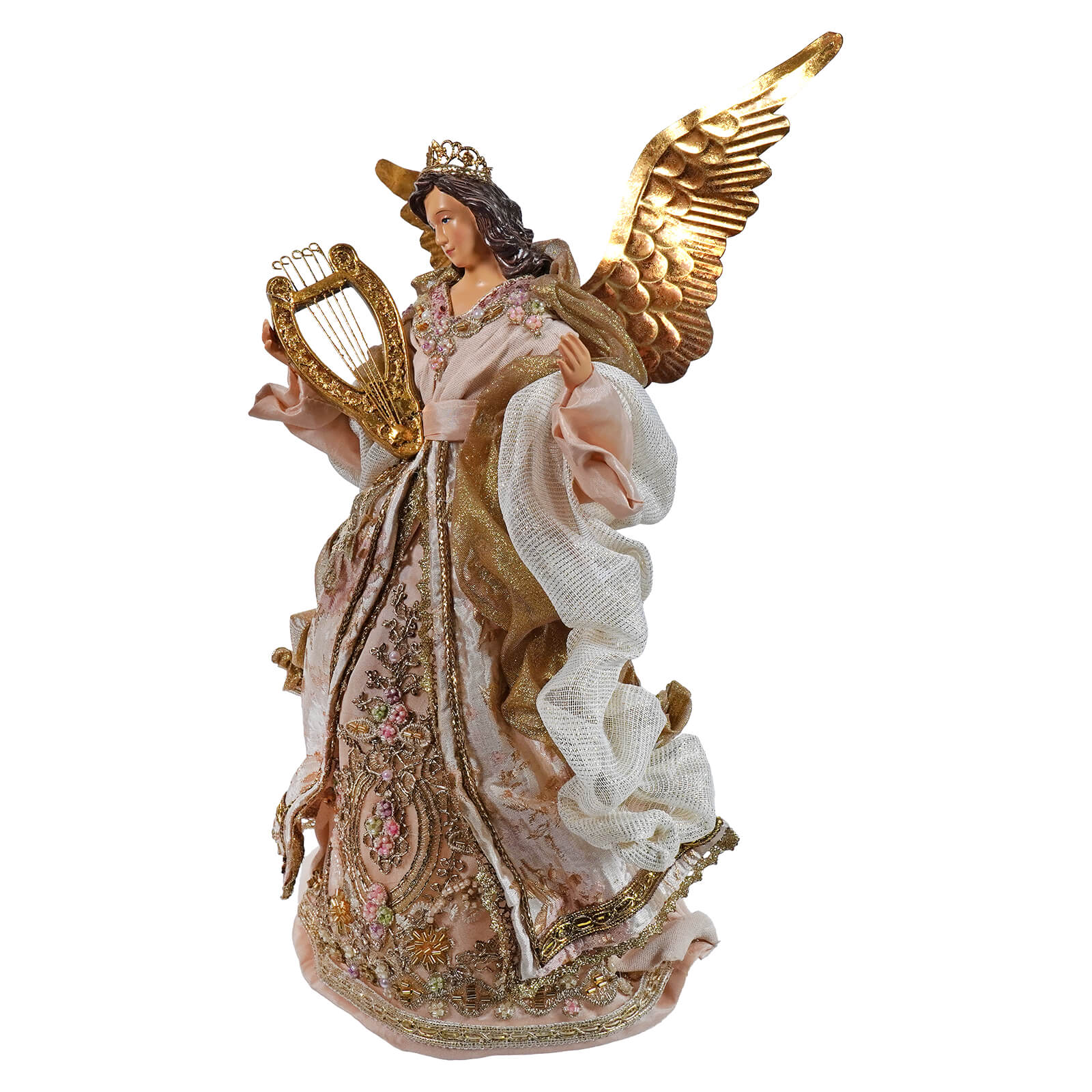 16" Elegant Pink Dress Victorian Angel Tree Topper