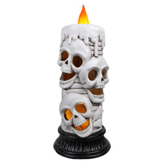 16" Large LED Halloween Skull Flickering Candle