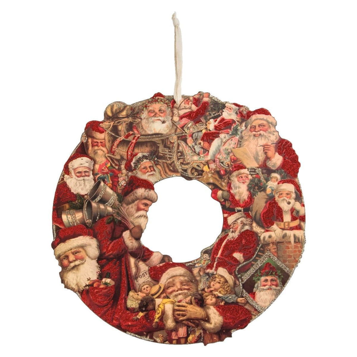 16" Santa Postcard Wreath