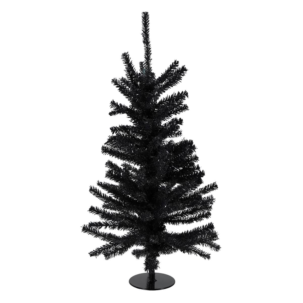 18" Black Tree With Metal Base