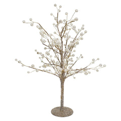 18" Gold Glittered Twig Tree With Pearls