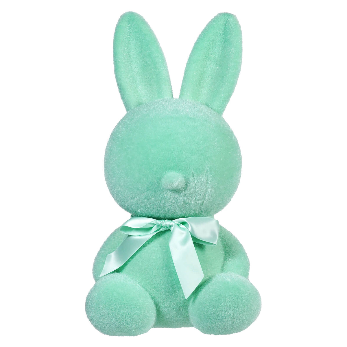 20" Large Flocked Aqua Sitting Bunny