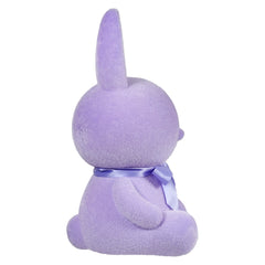 20" Large Flocked Purple Sitting Bunny