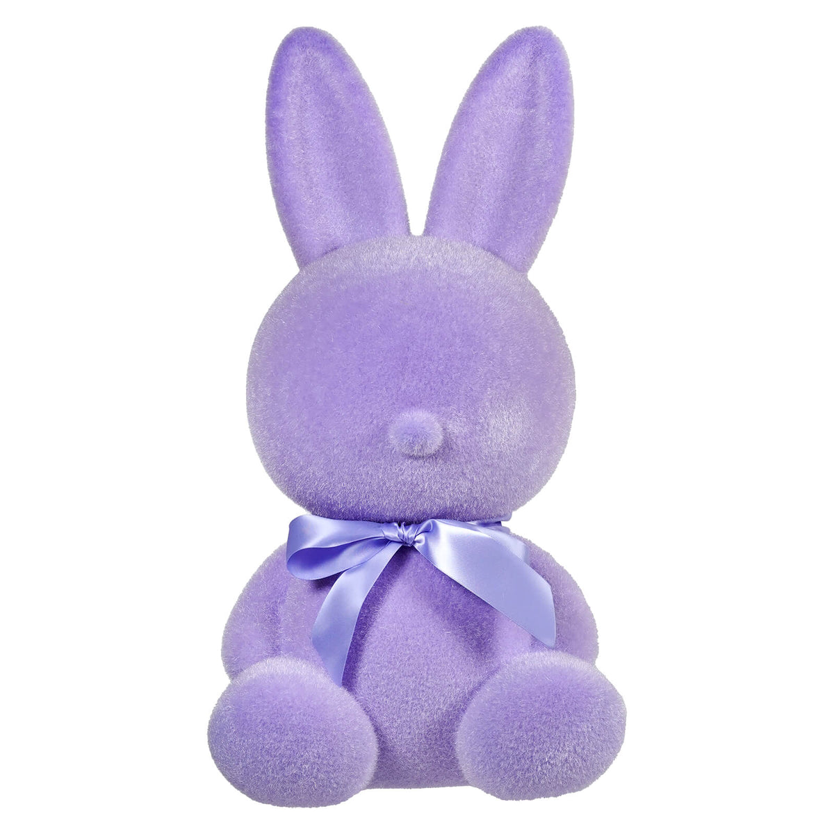 20" Large Flocked Purple Sitting Bunny